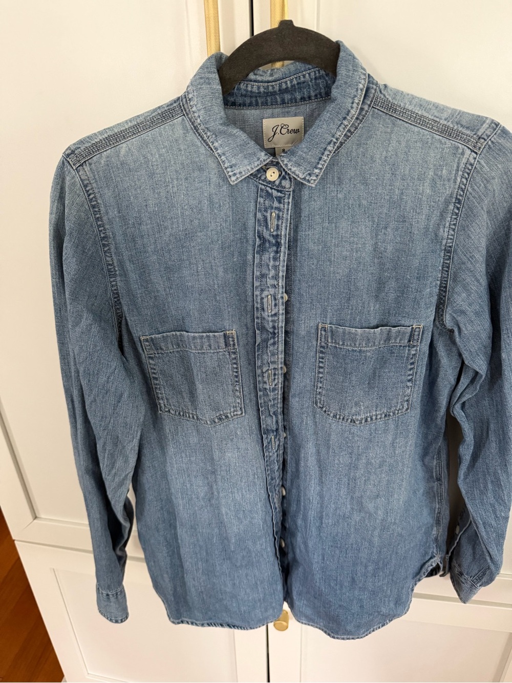 J. Crew Men's Medium Blue Denim Button-Down Shirt